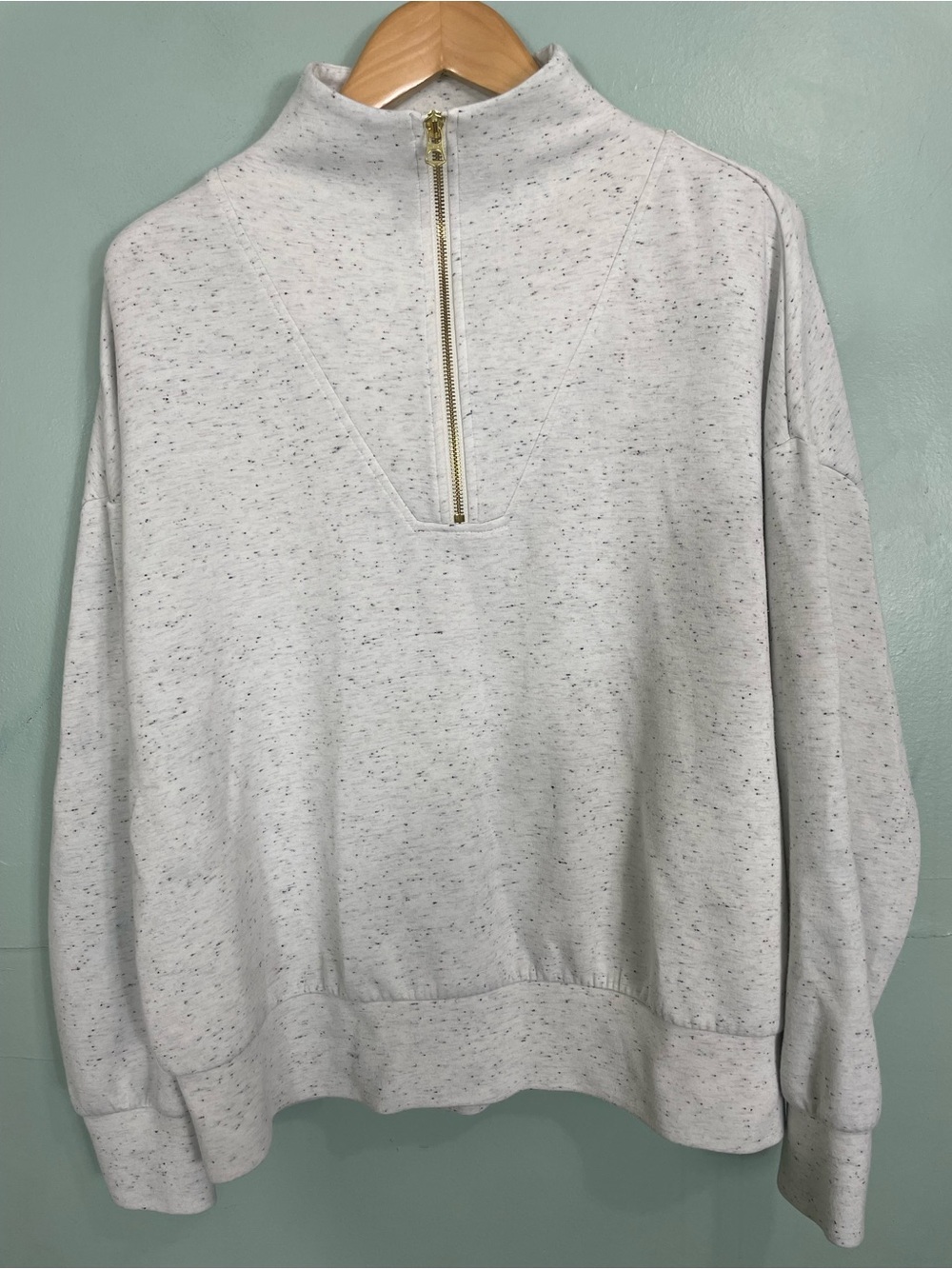 Varley Hawley Half Zip Sweat Sweater Pullover Gray Women Size Large